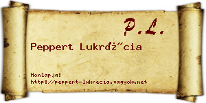 Peppert Lukrécia névjegykártya