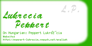 lukrecia peppert business card